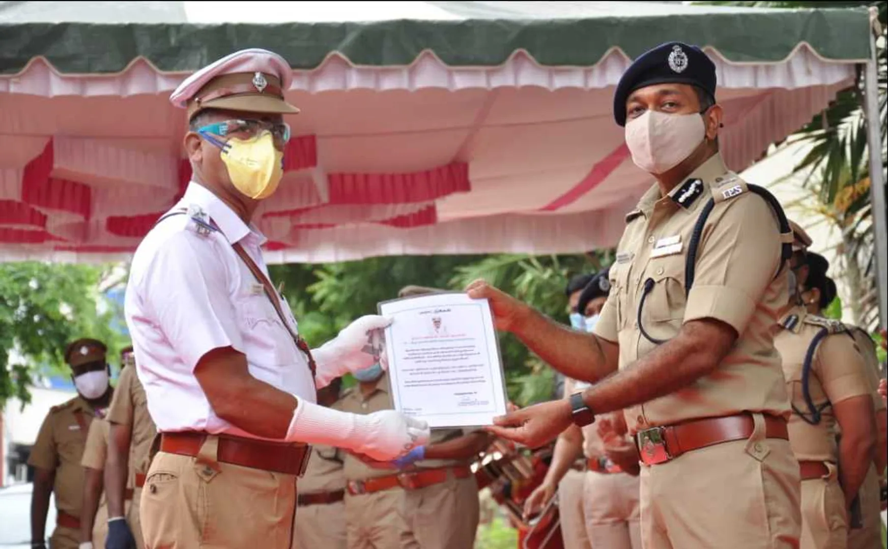 chennai commissioner welcomes police officers return to duty after cured from corona