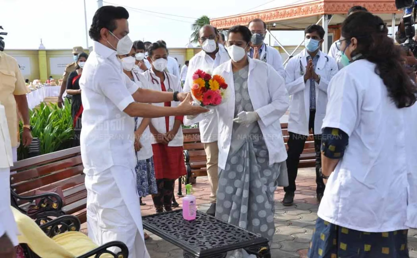 MK Stalin Say Thanks to Corona Doctors at the Kalaignar Karunanidhi memorial