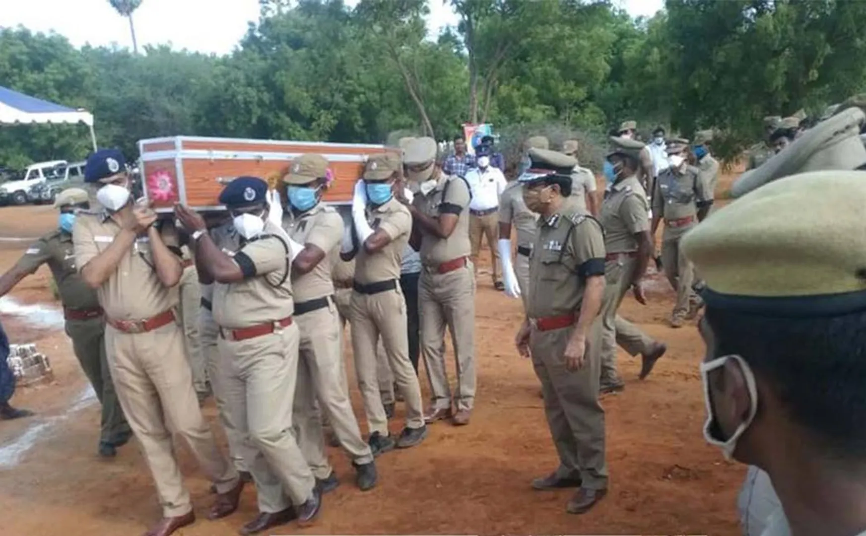 young constable Subramaniam's funeral 