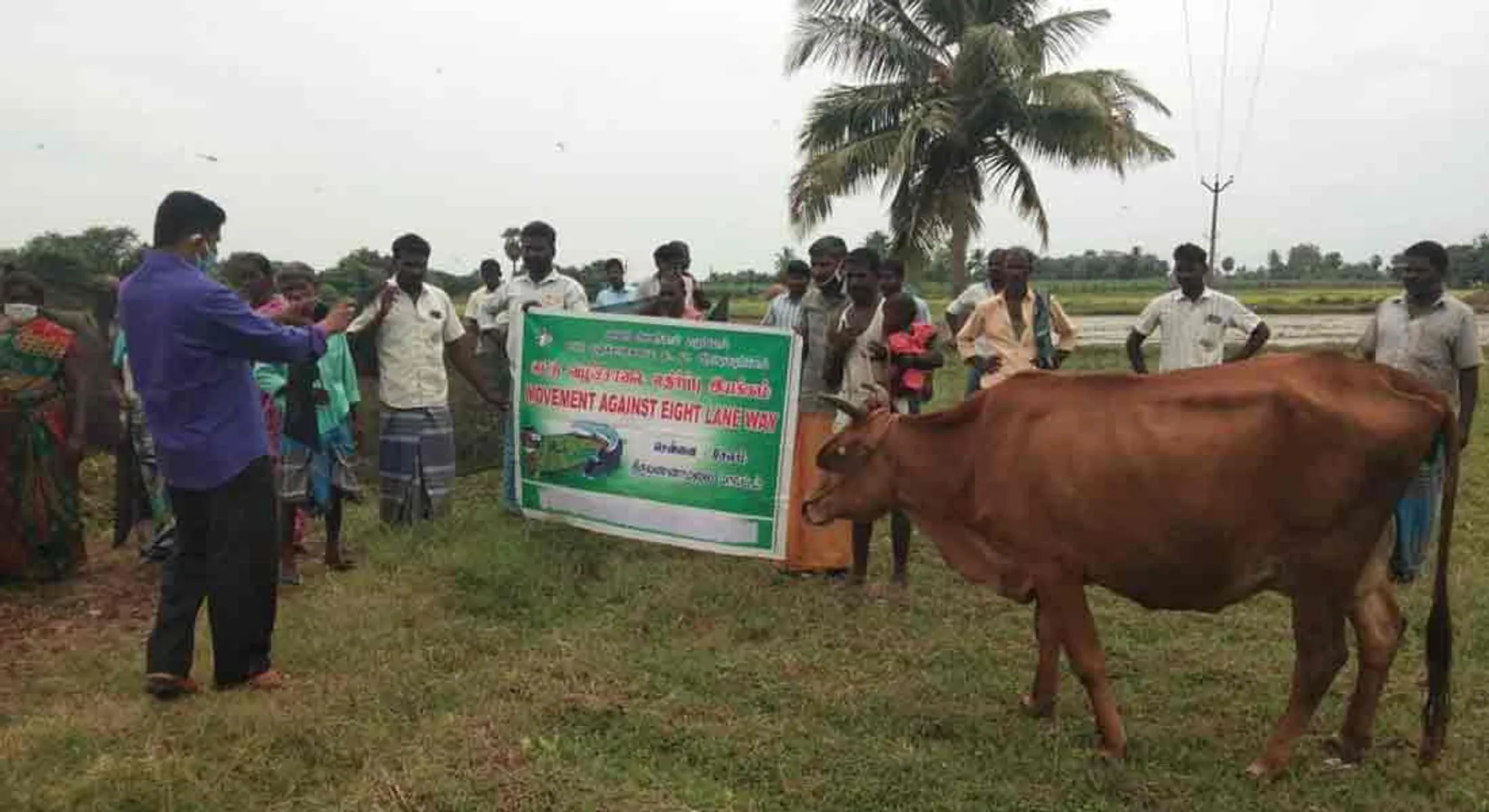  Farmers carry black flag to against CM's visit