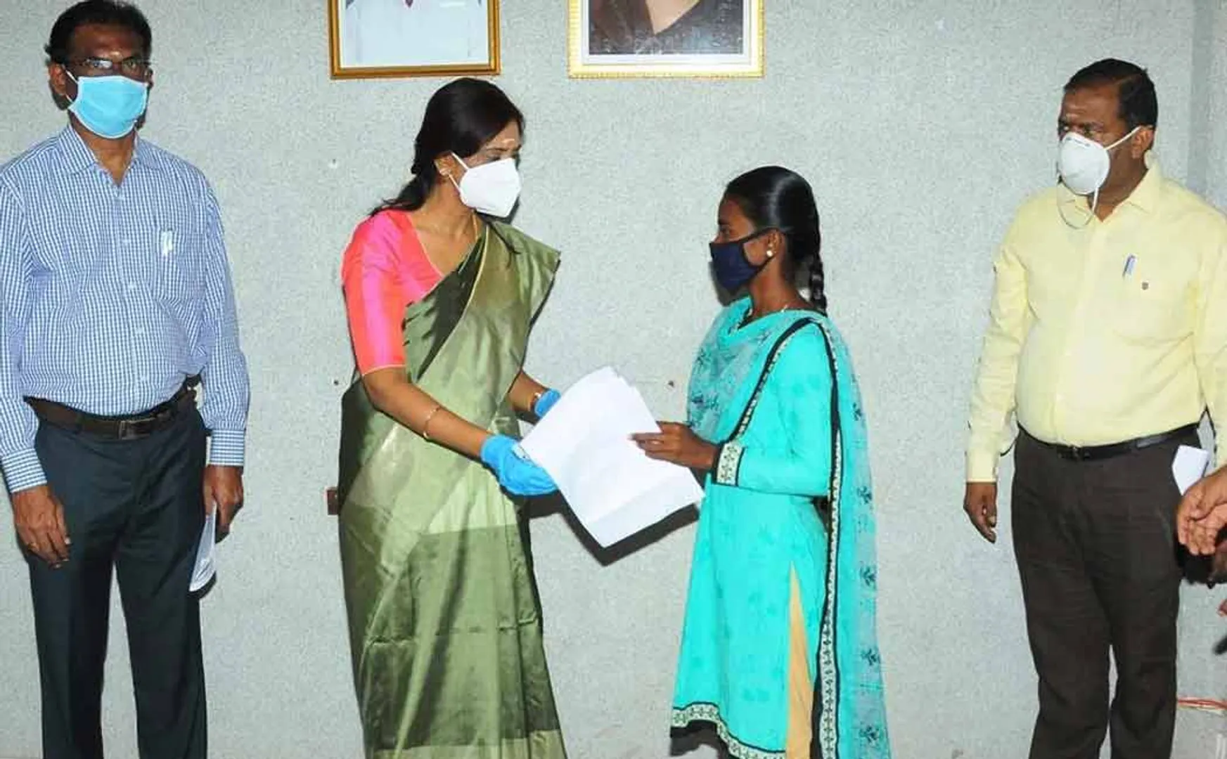 The Collector  issued a green house to student Satya and an order for assistance to his mentally ill mother.