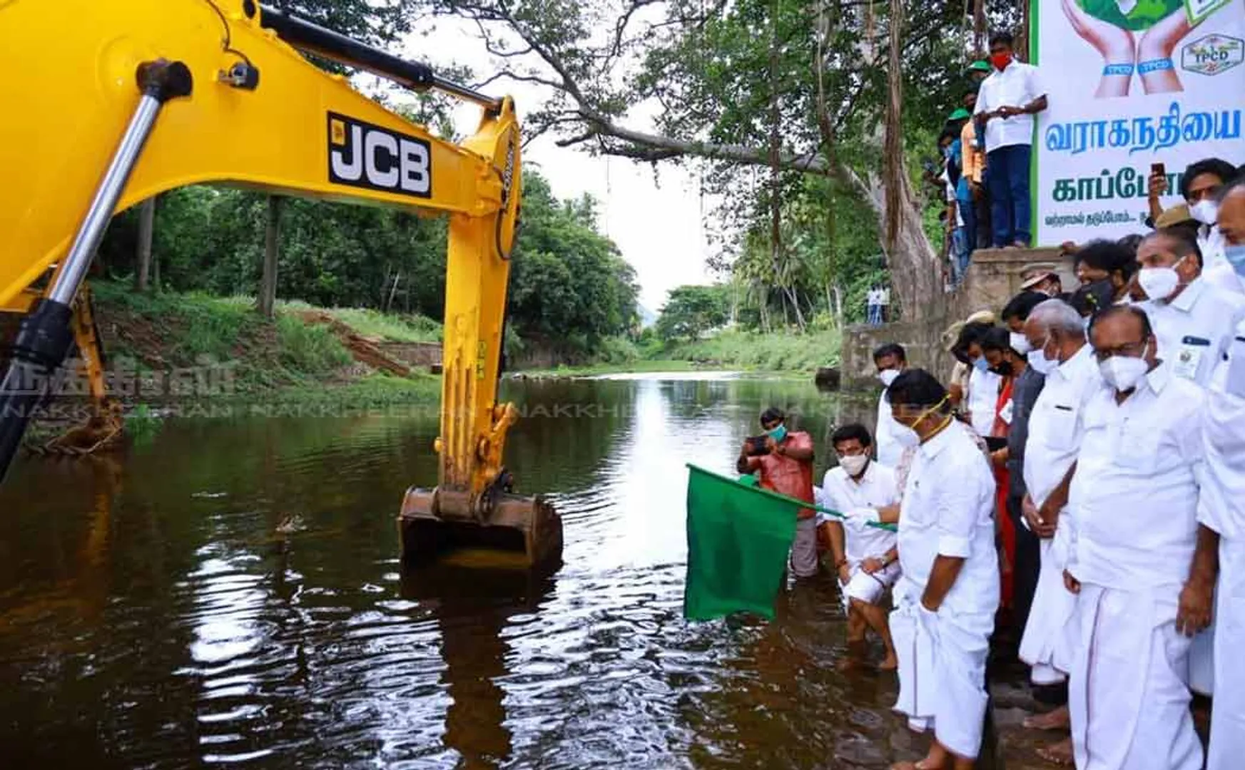 The task of cleaning the river Varaganadi! 