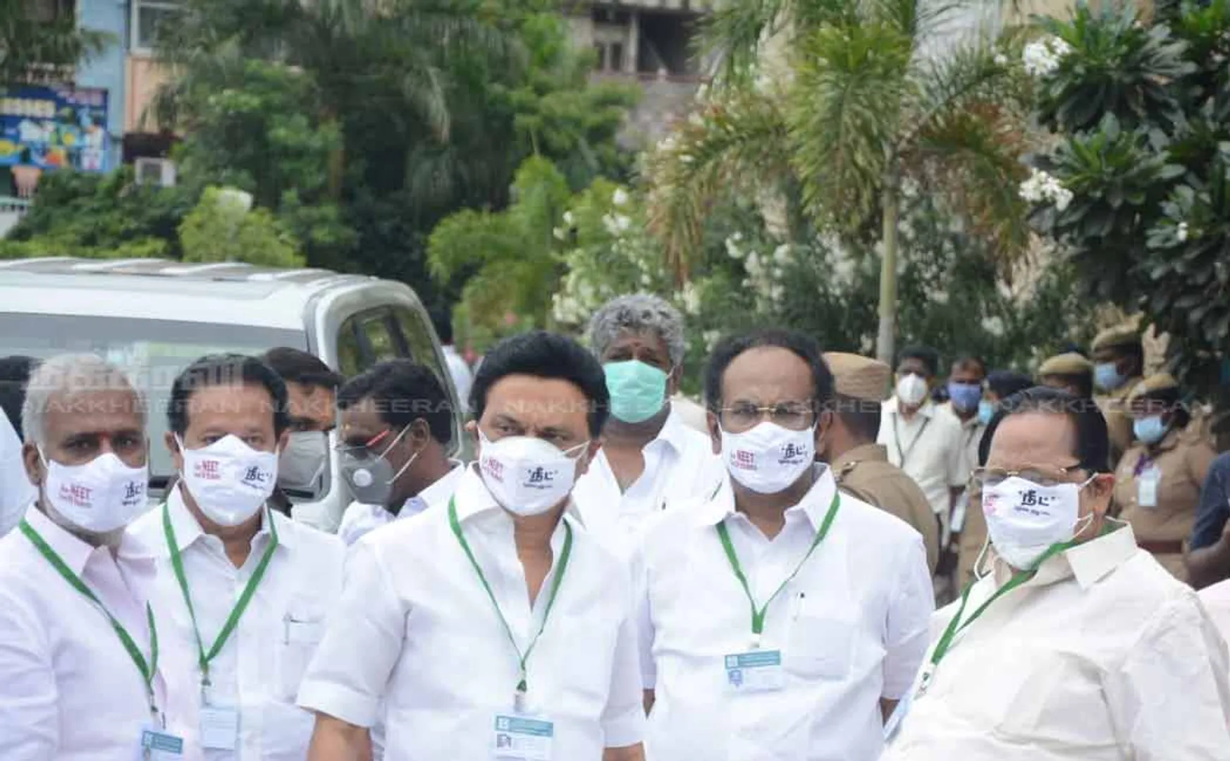 DMK MLA's wore ban neet mask  while entering assembly 