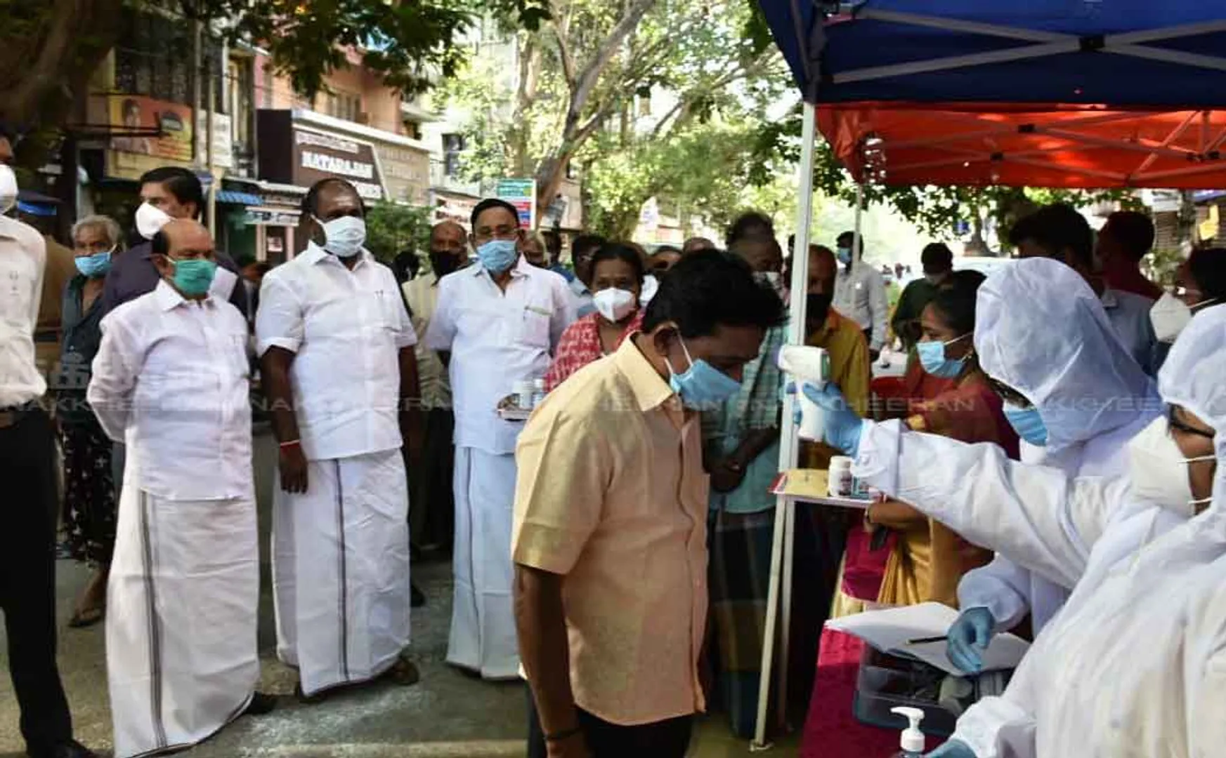 Minister RP Udayakumar inspected the Corona Corruption Special Camp at purasaivakam 