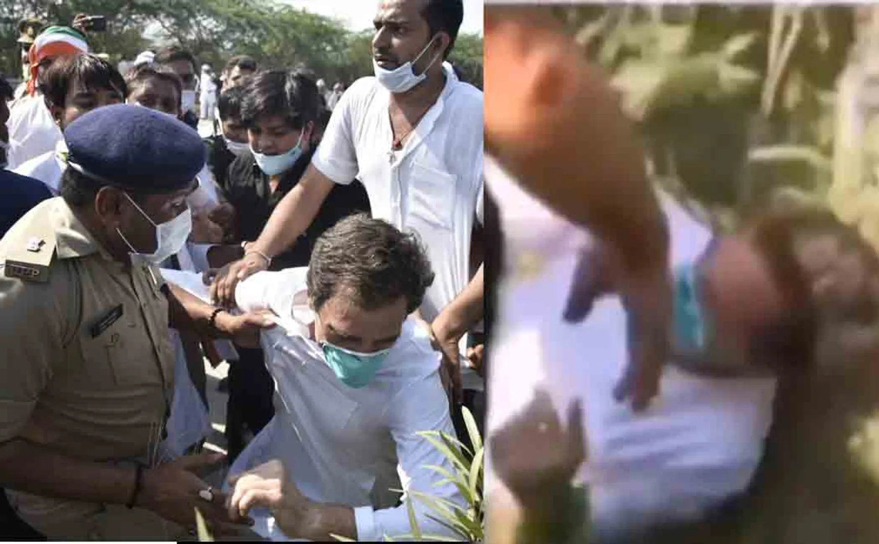 rahul gandhi stopped on his way to hathras