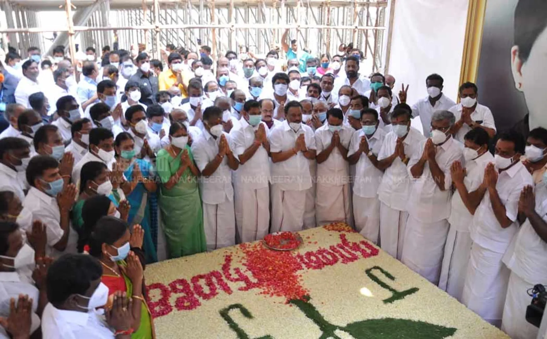 Chief Minister Edappadi Palanisamy, O. Panneerselvam and Ministers paid their respects at the Jayalalithaa Memorial
