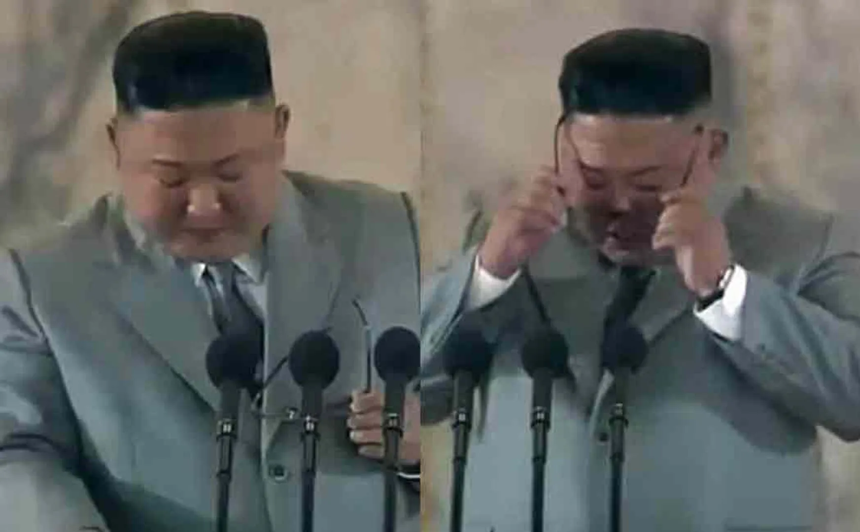 kim jong un cries at stage