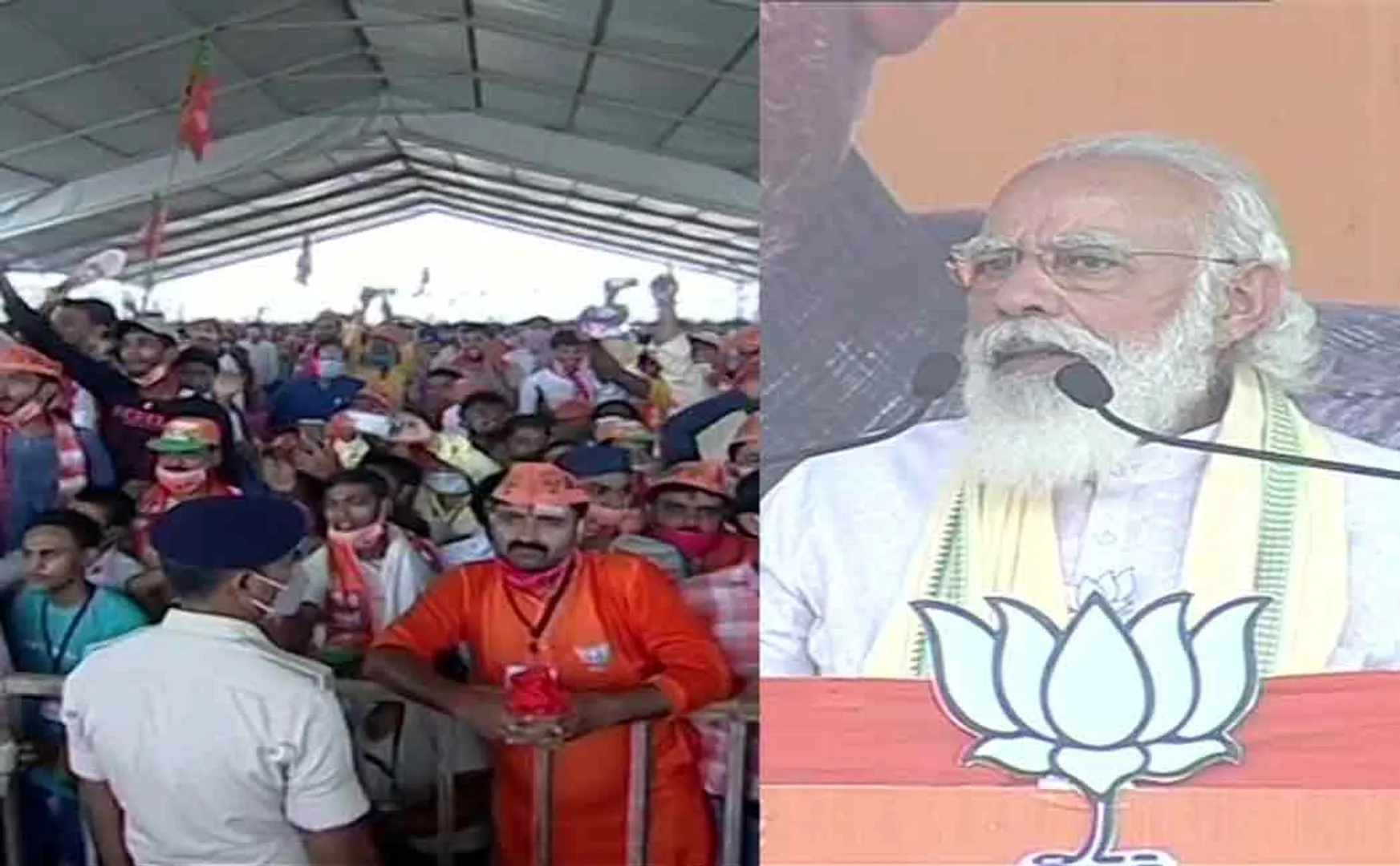 corona norms violation in pm bihar campaign