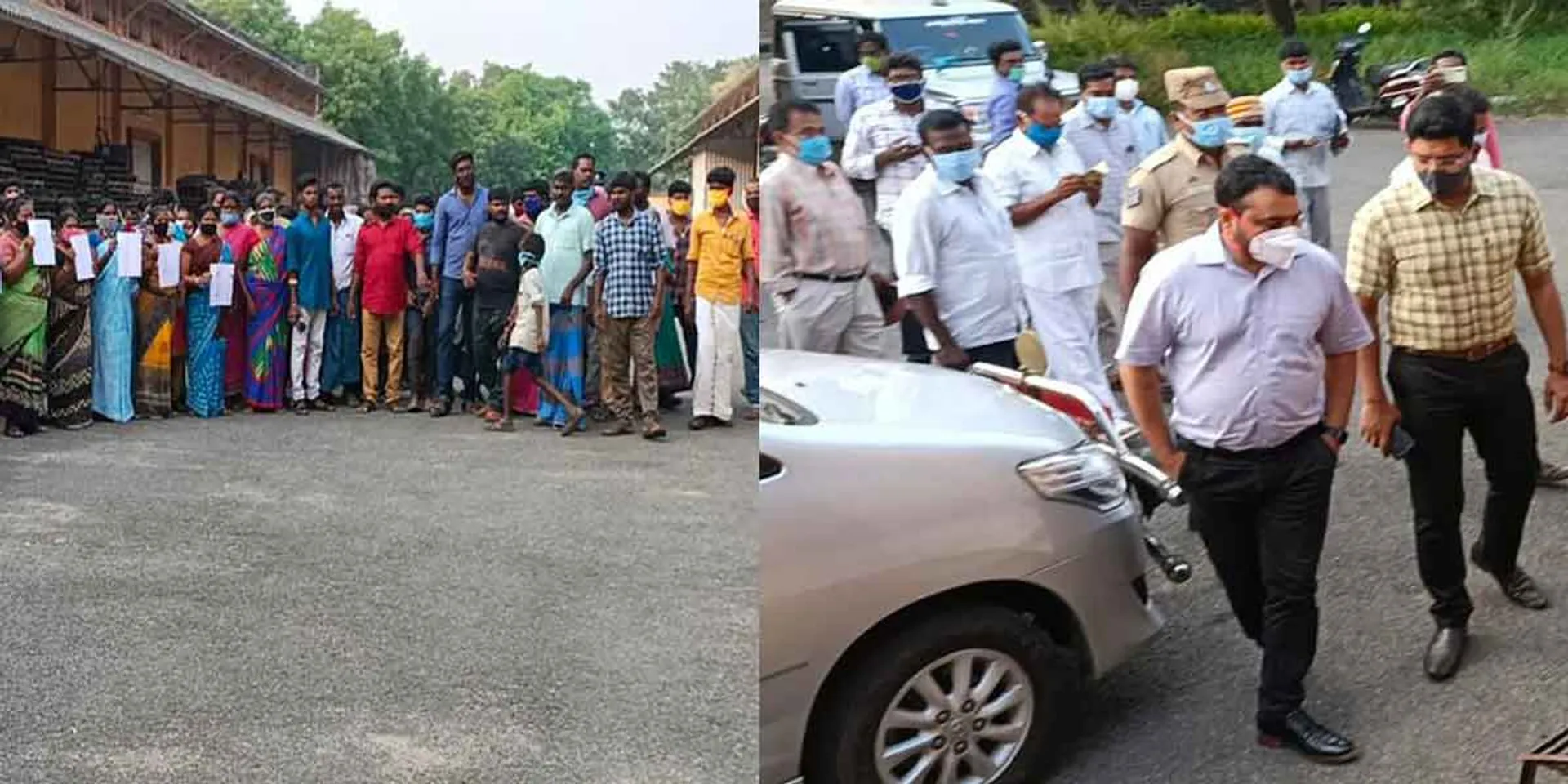  During the District Collector's study in Vriddhachalam, more than a hundred people gathered to file a petition