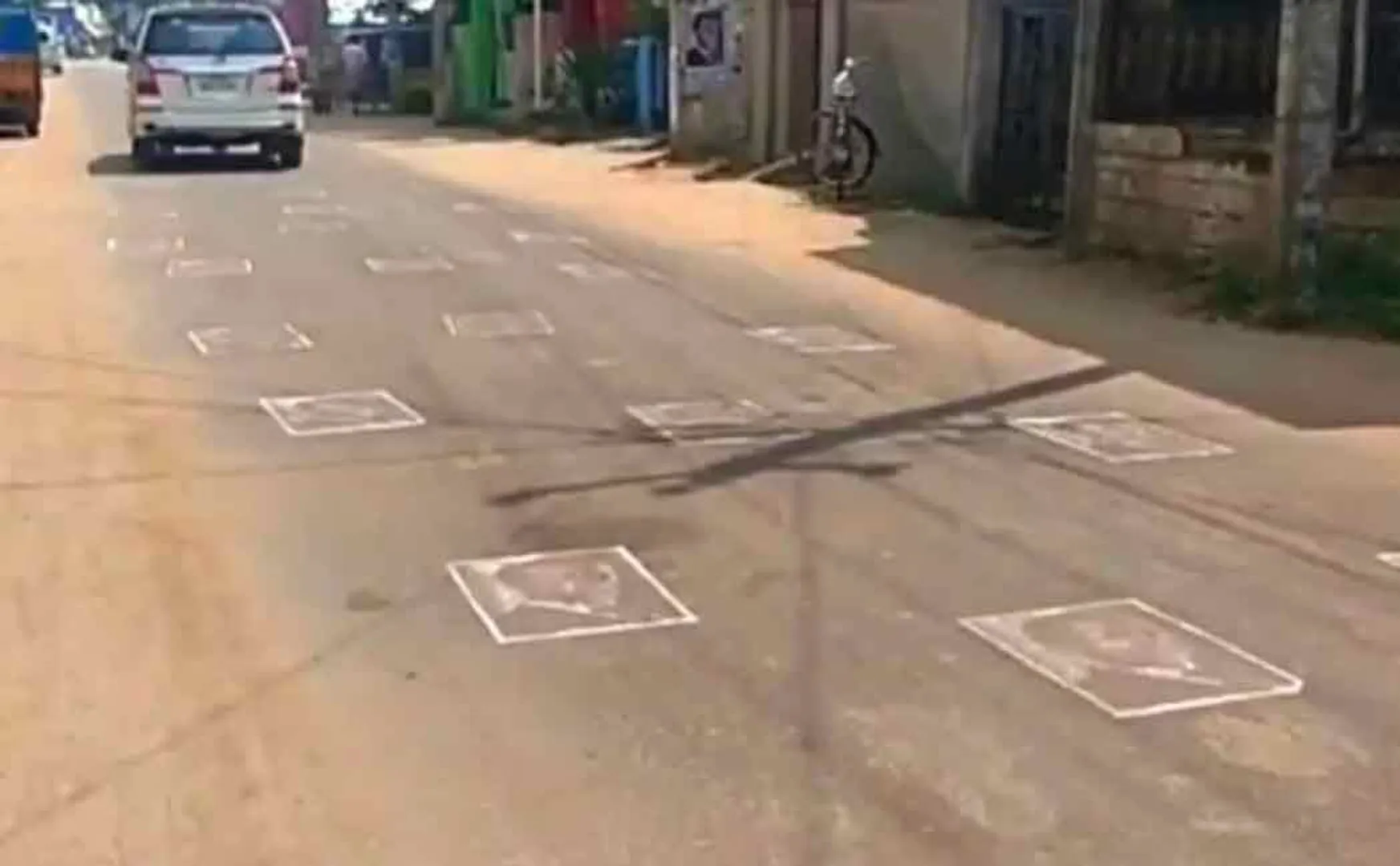 France prime minister photos on thiruvarur Road  