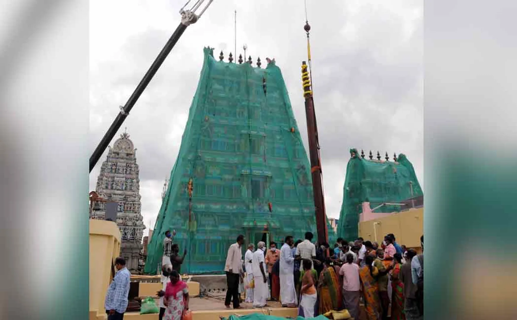 Gold plated flagpole at Erode temple!