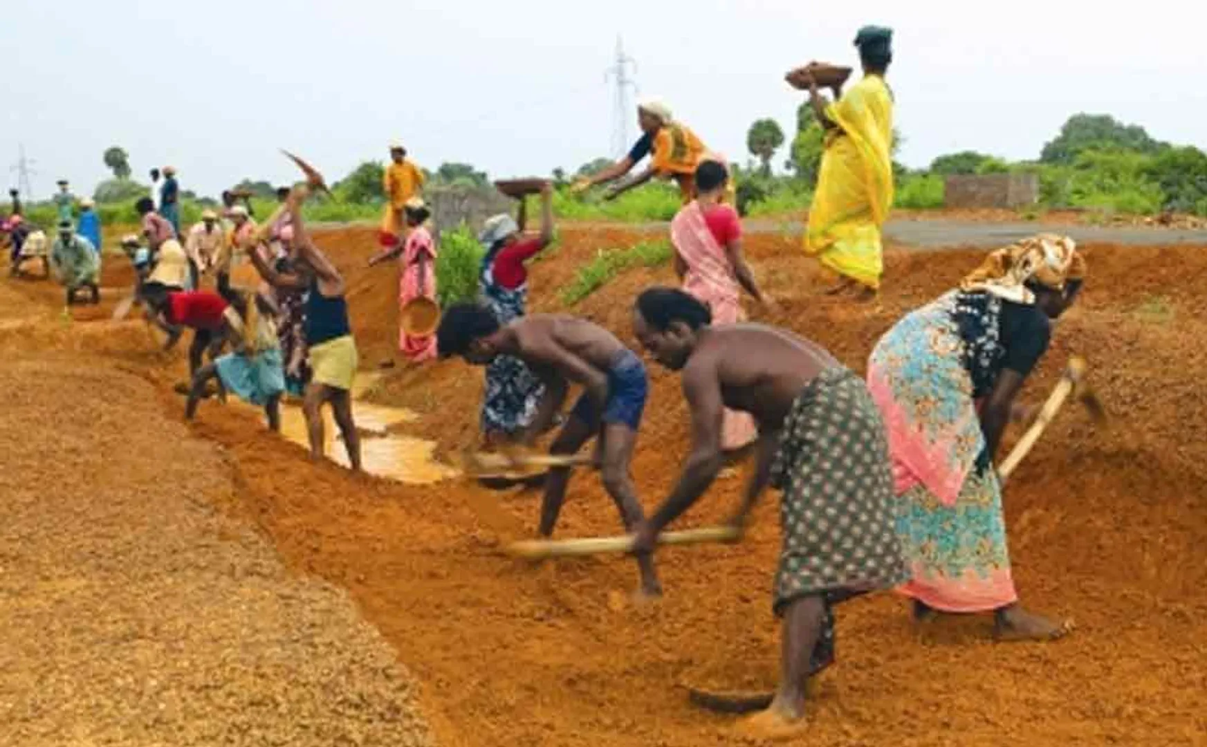 Beneficiaries of the 100 day work program who staged a sit-in in front of the Union Office ...!