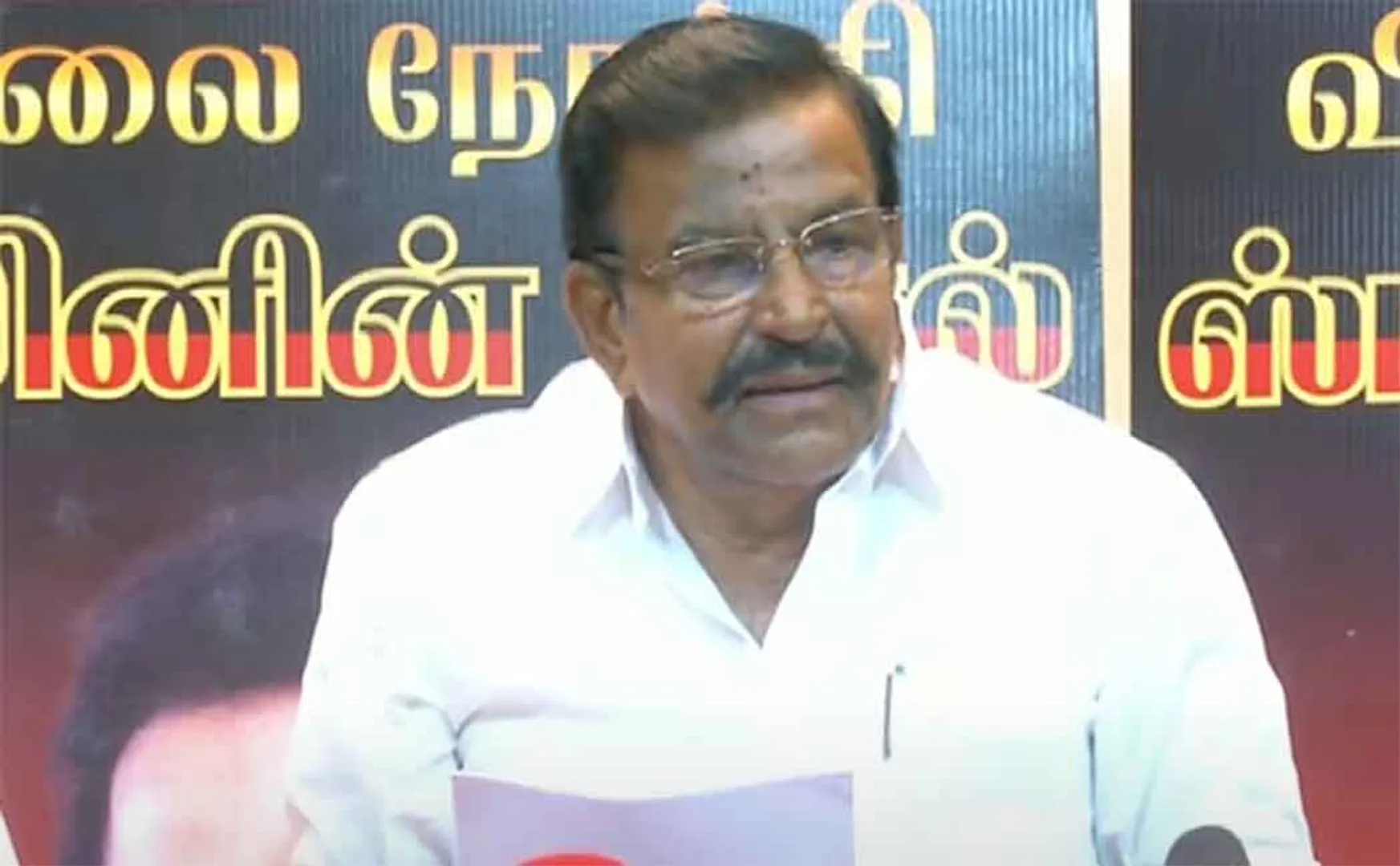 dmk party kn nehru press meet at chennai 