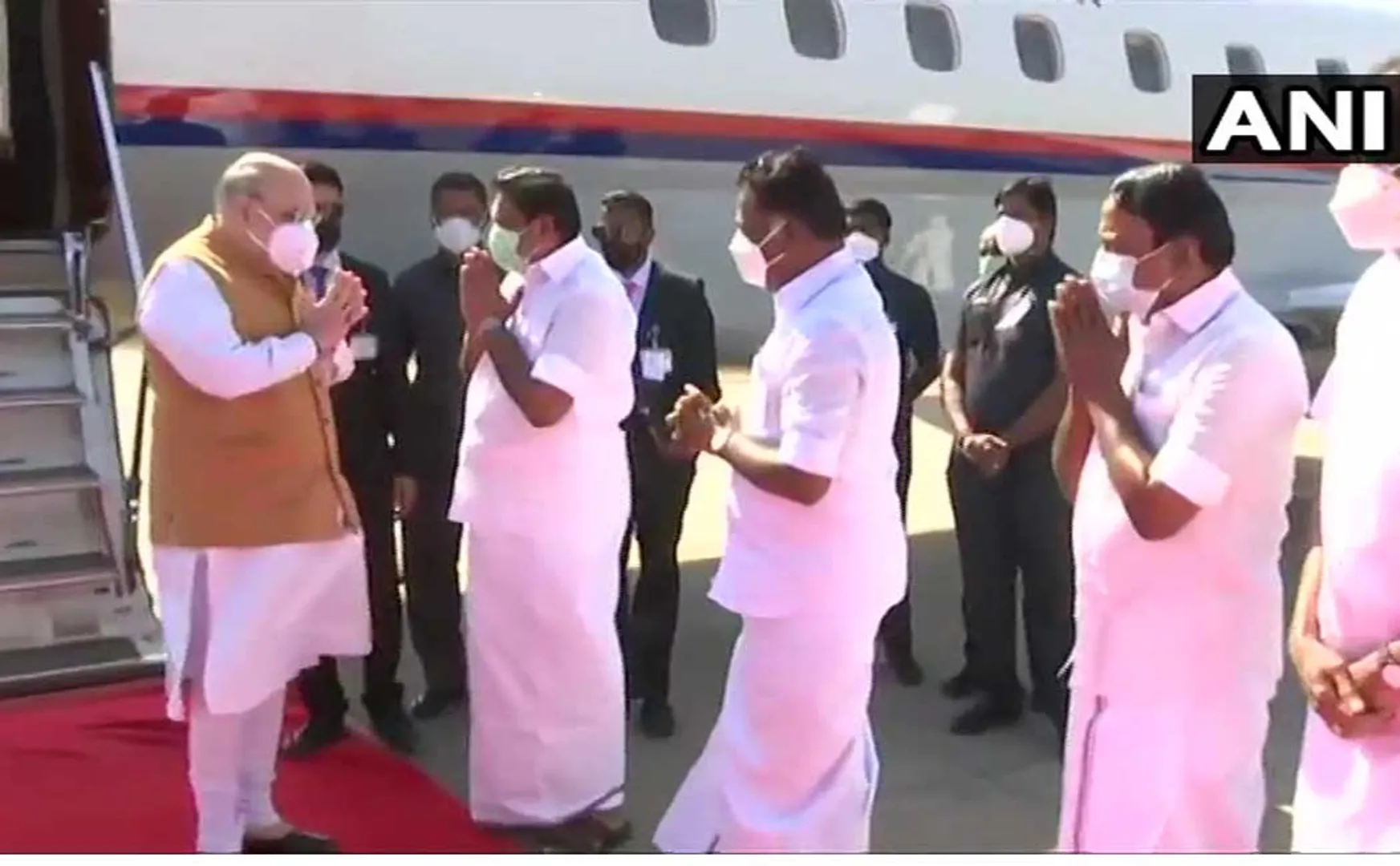 union home minister amitshah chennai airport 