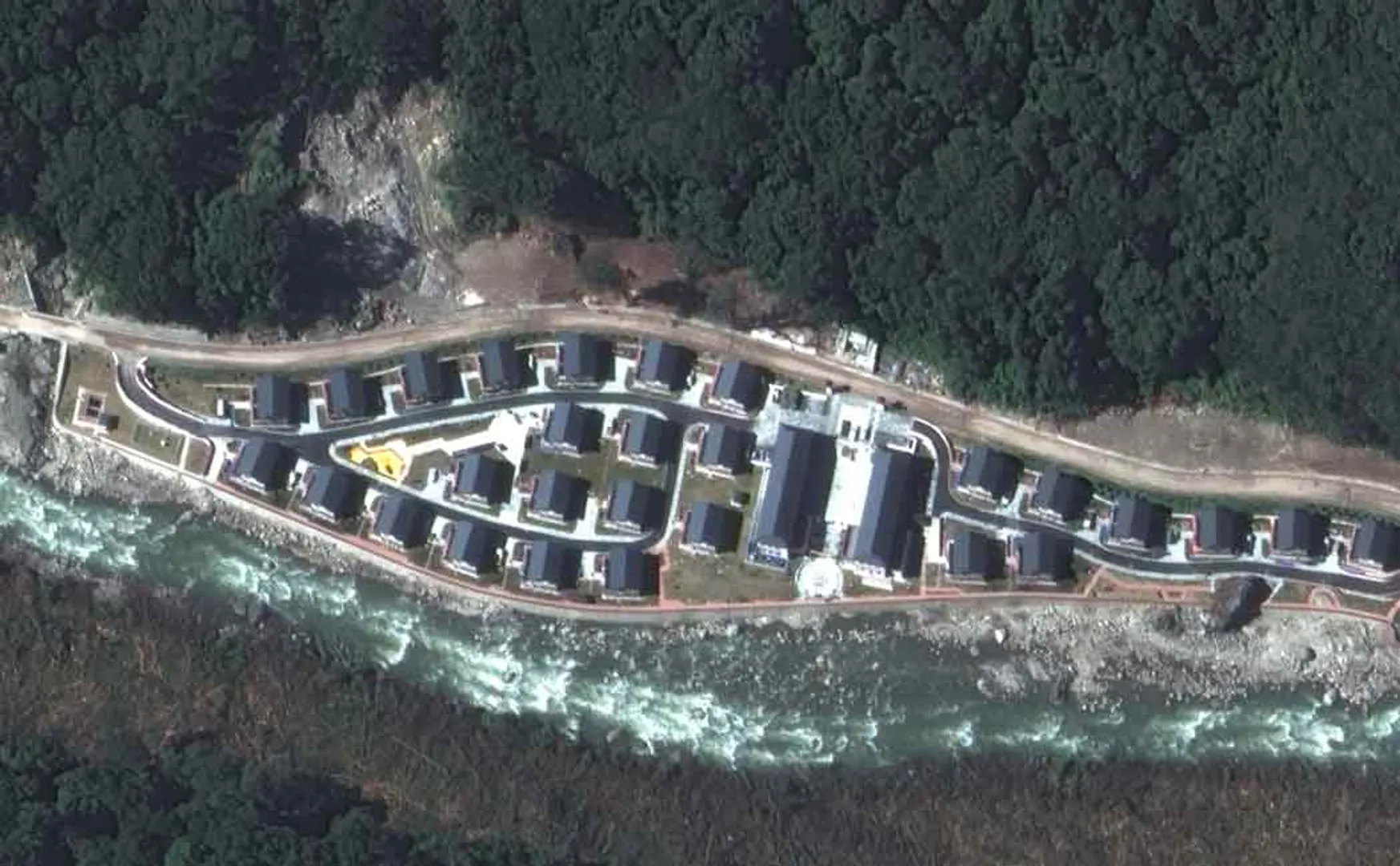new satellite images showing china's new village pangda near indian border