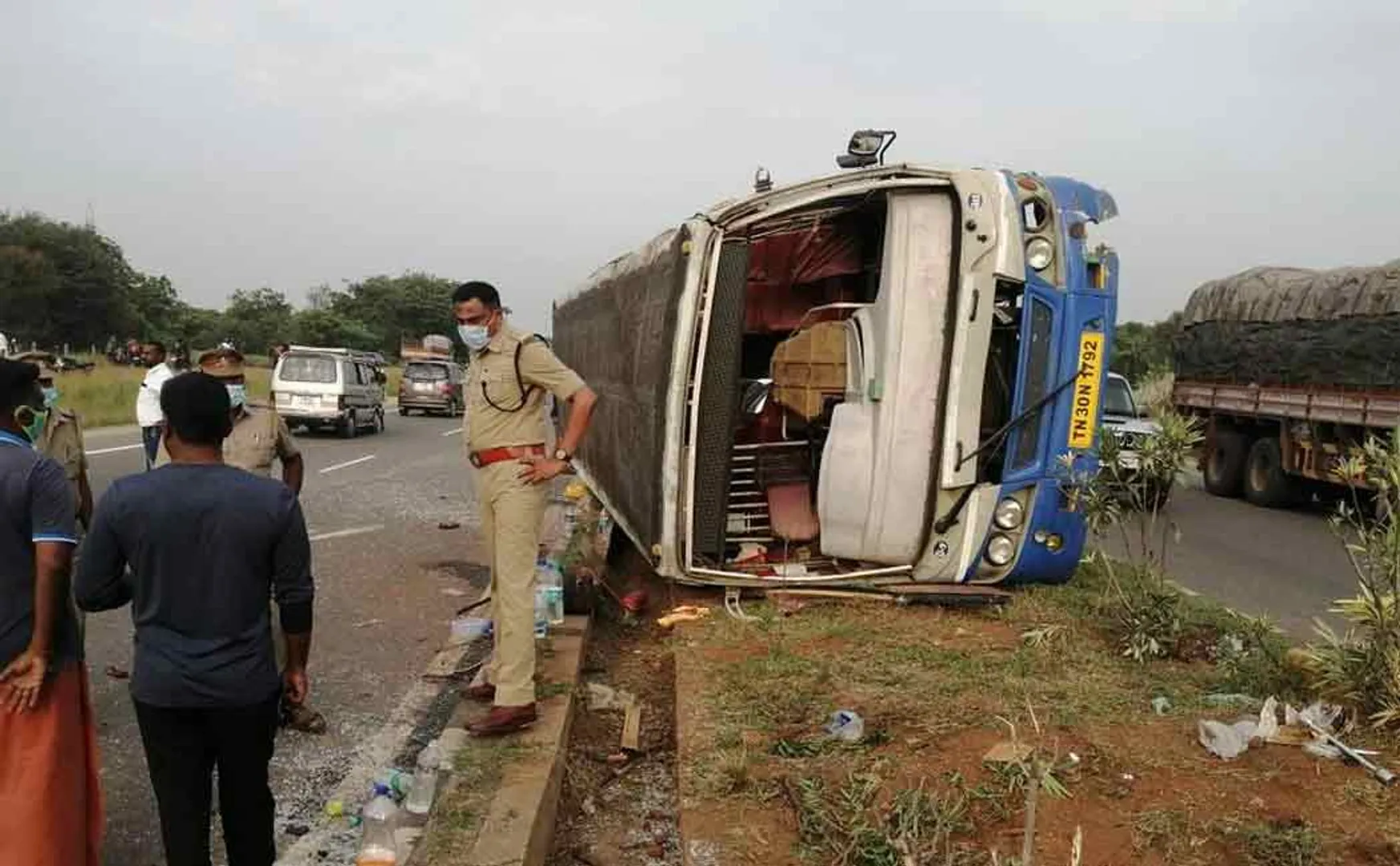 government bus accident at coimbatore selam high way 