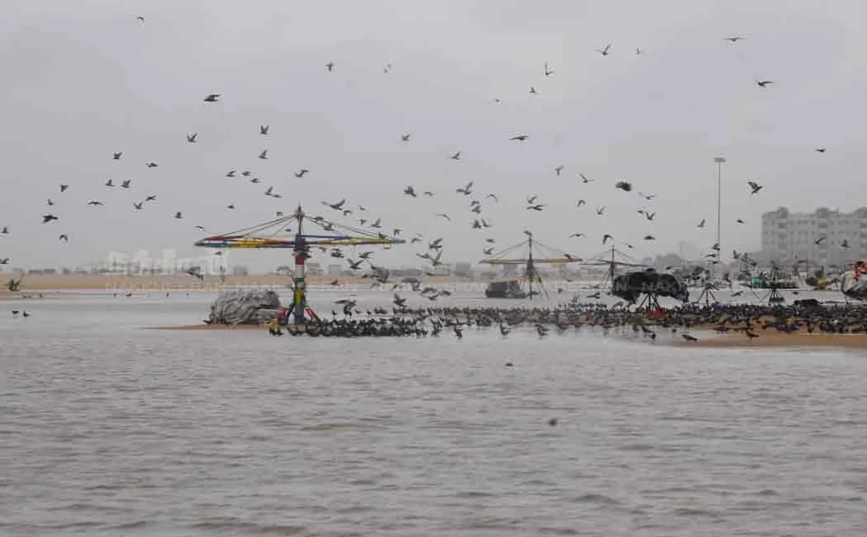 Merina beach with rain water 