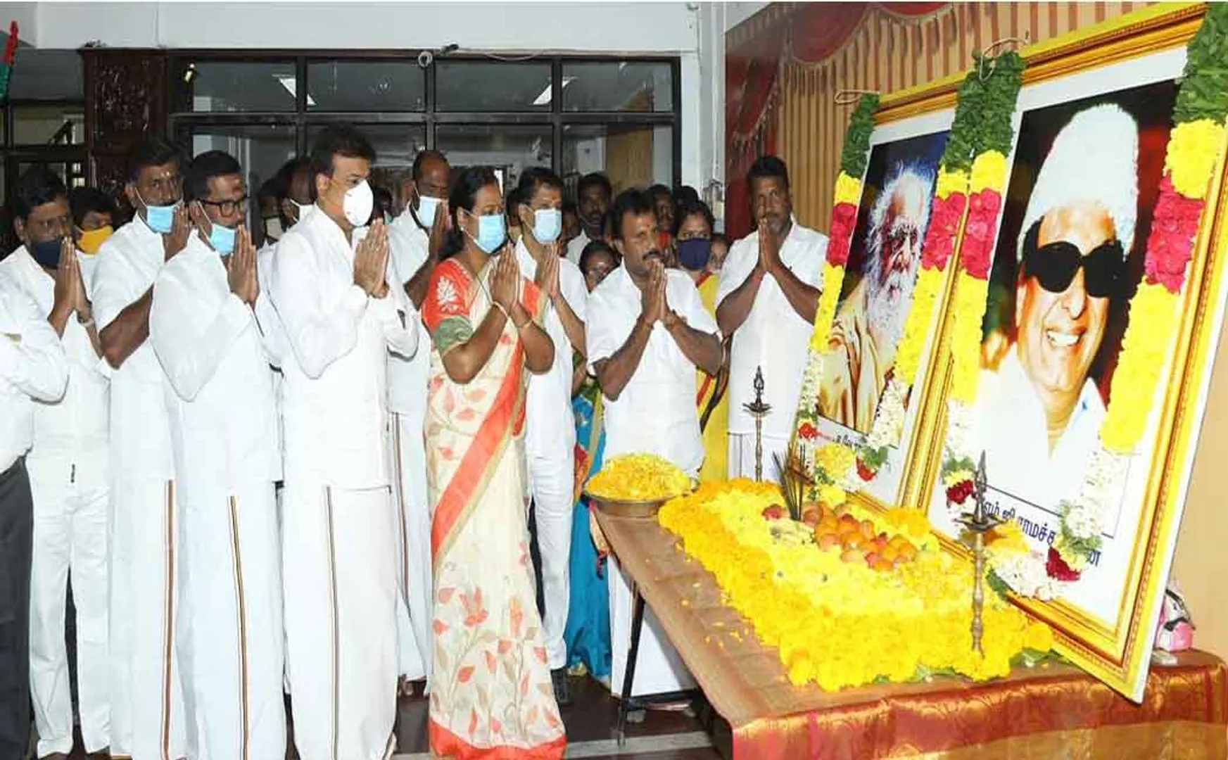 periyar and mgr dmdk tributes at chennai 
