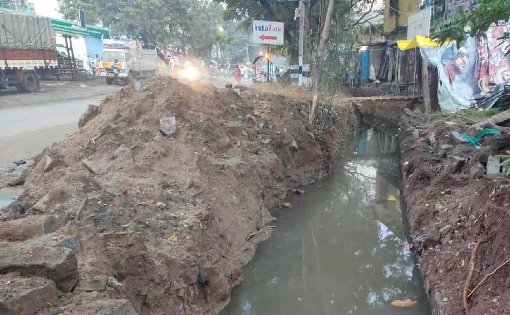 Drainage work  not in process The decision of the public involved in the struggle