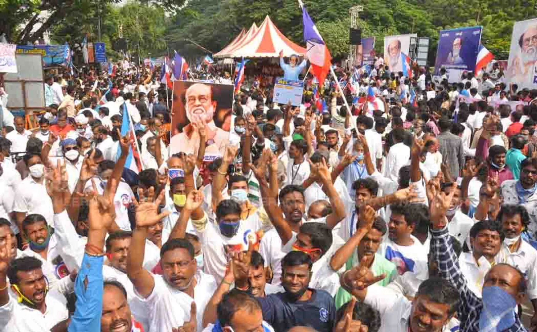 actor rajinikanth political fans chennai for today 