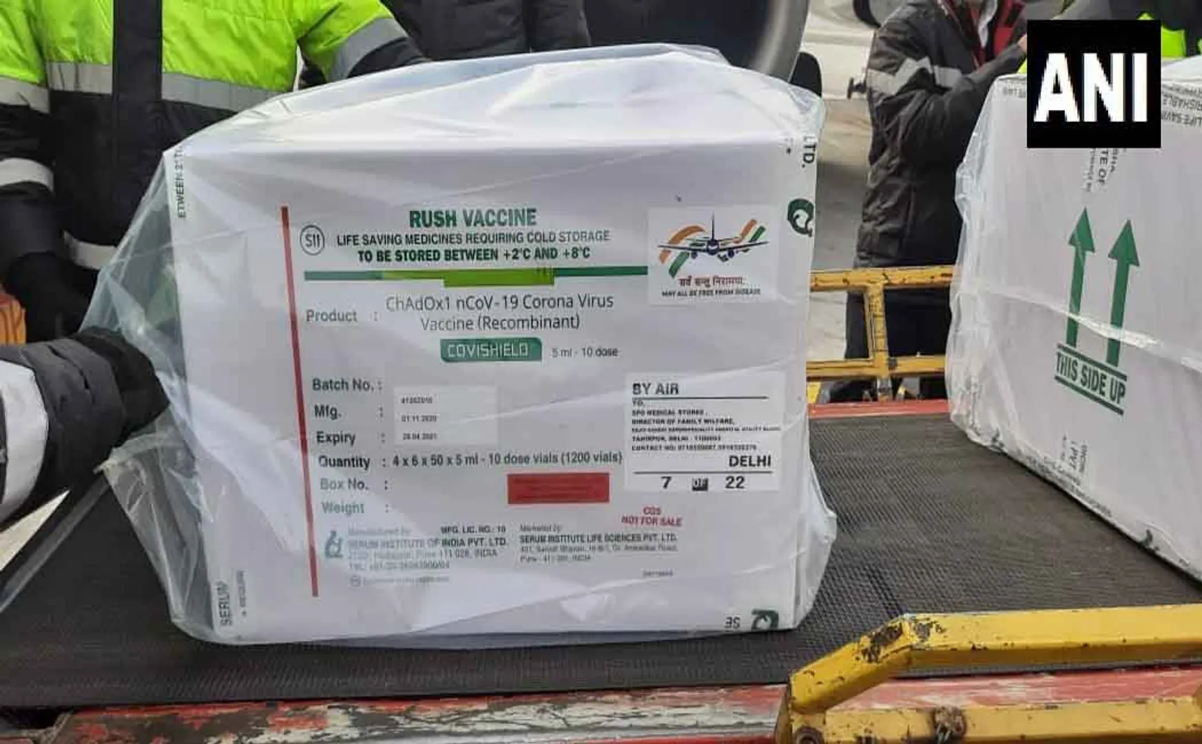 coronvirus vaccine arrived chennai airport 
