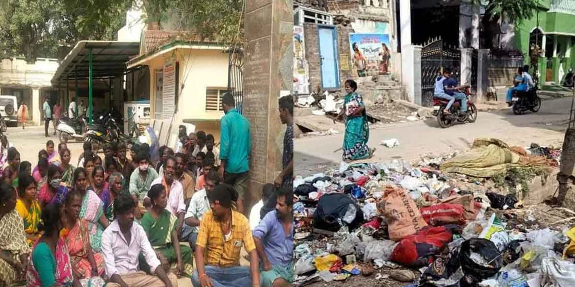Cleaners struggle for two days - Ambur turned into a garbage city!