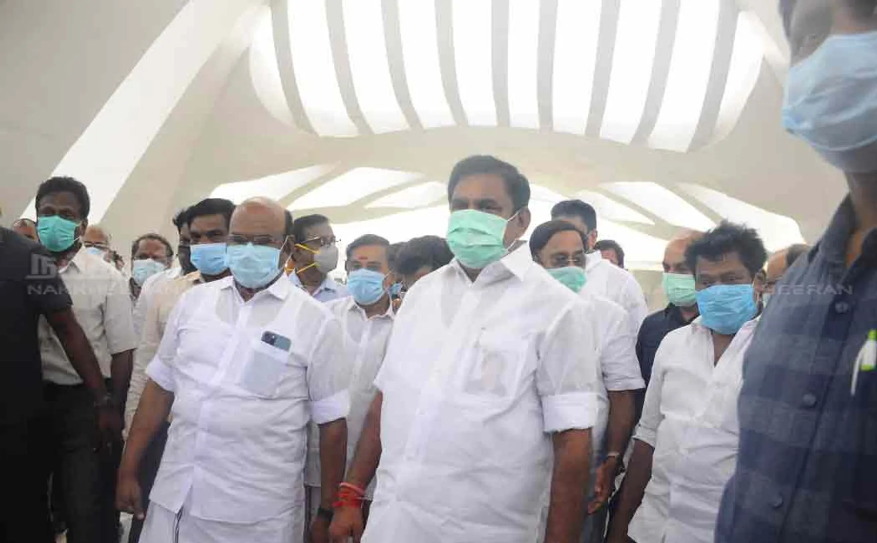 Chief Minister Palanisamy who inspected the construction work of Jayalalithaa memorial 