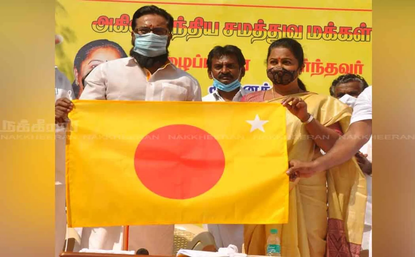 Sarathkumar unveils party flag and Vashti color !! (Pictures)