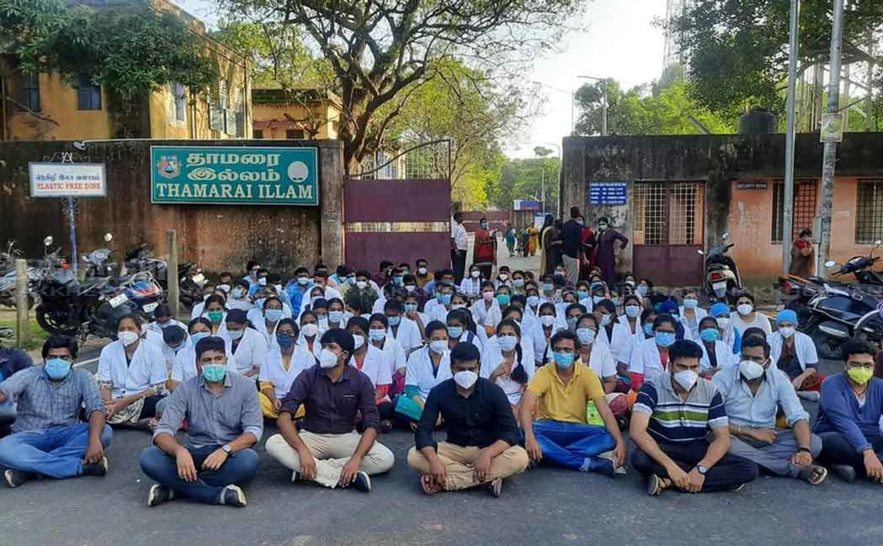 Students protest at Raja Muthiah Medical College Hospital