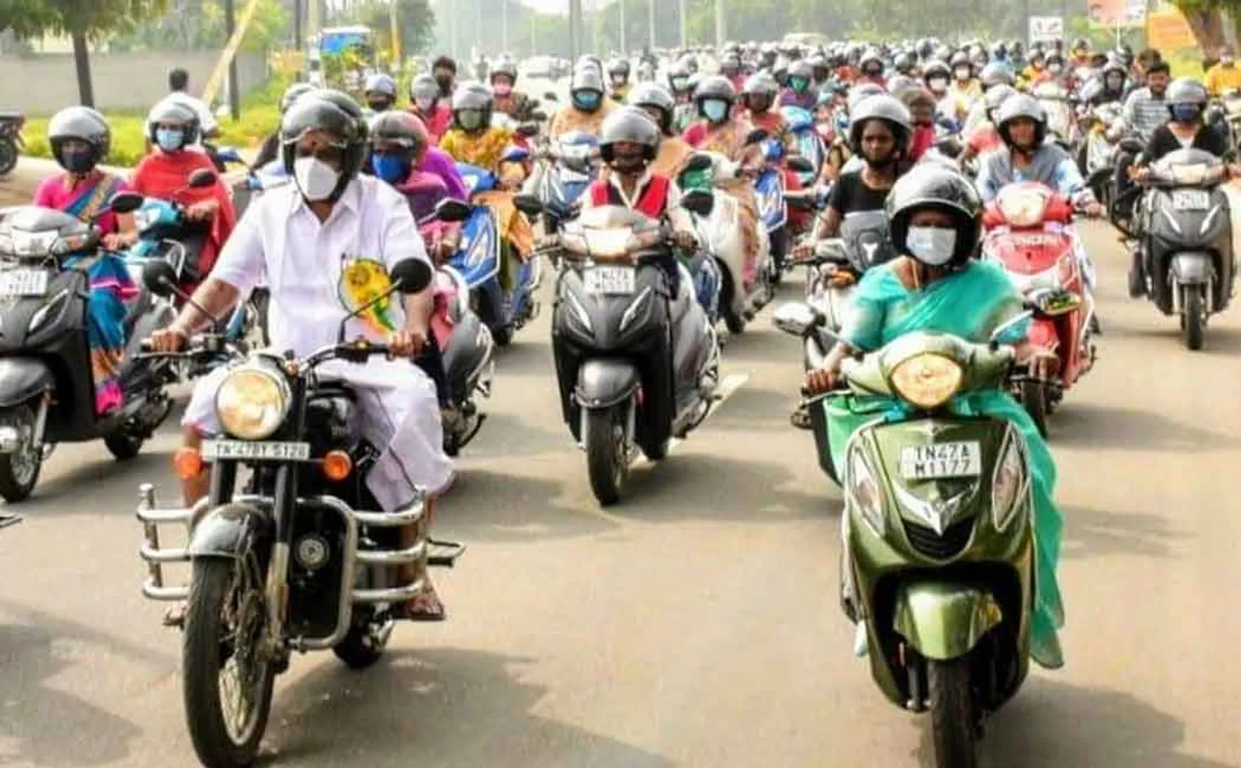 Minister Vijayabaskar drives bullet at National Security Rally ..!