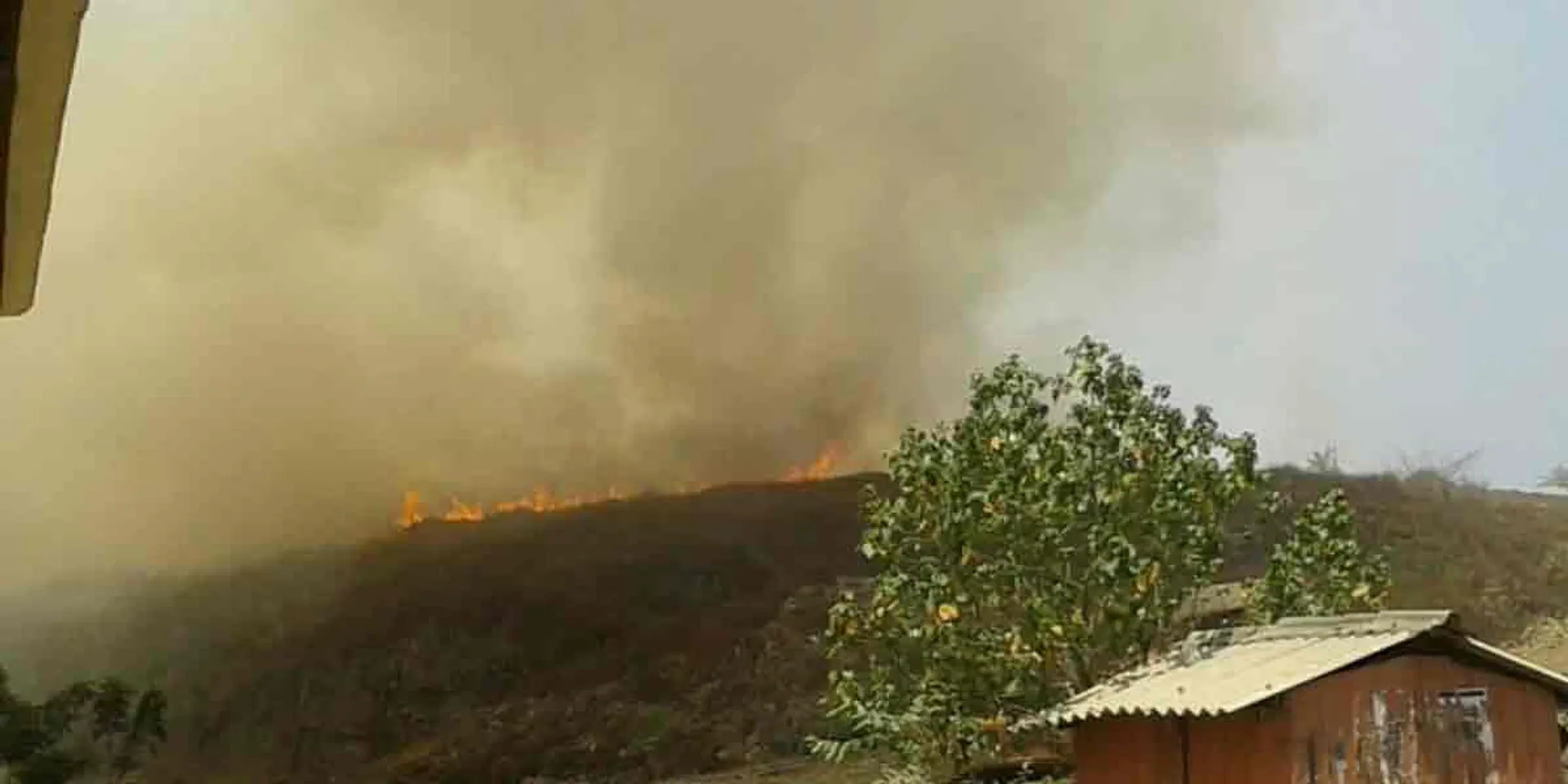 Great fire in Gudon near Poonamallee!