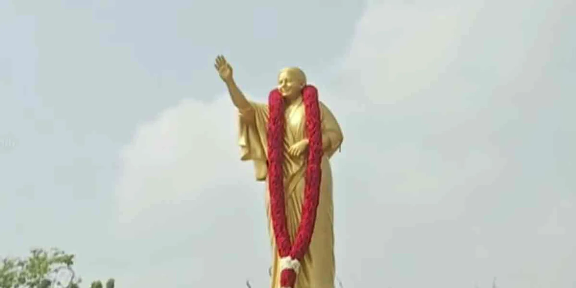  9 feet bronze statue of 'J' .. Opening by drones designed by actor Ajith