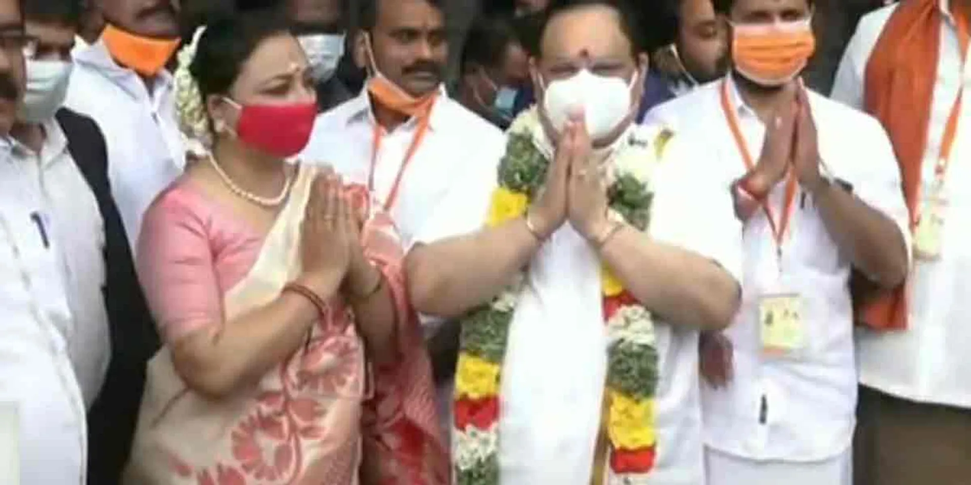 BJP JP Natta arrives in Madurai