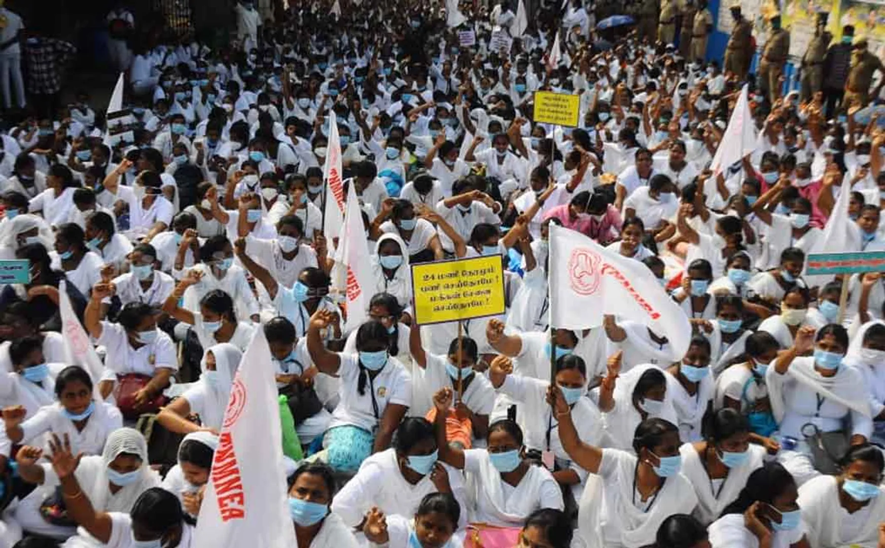 Where is the Corona term special pay? Nurses wearing black badge 