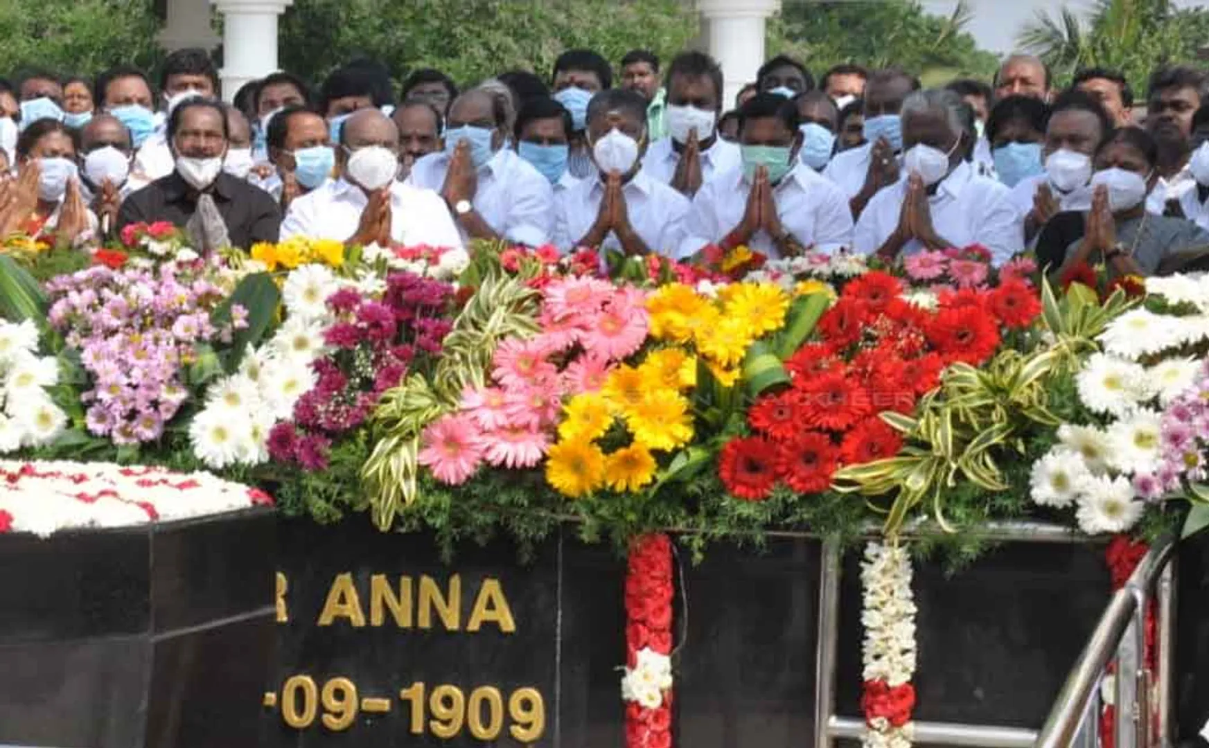 The AIADMK paid floral tributes to the Anna Memorial ... (Pictures)