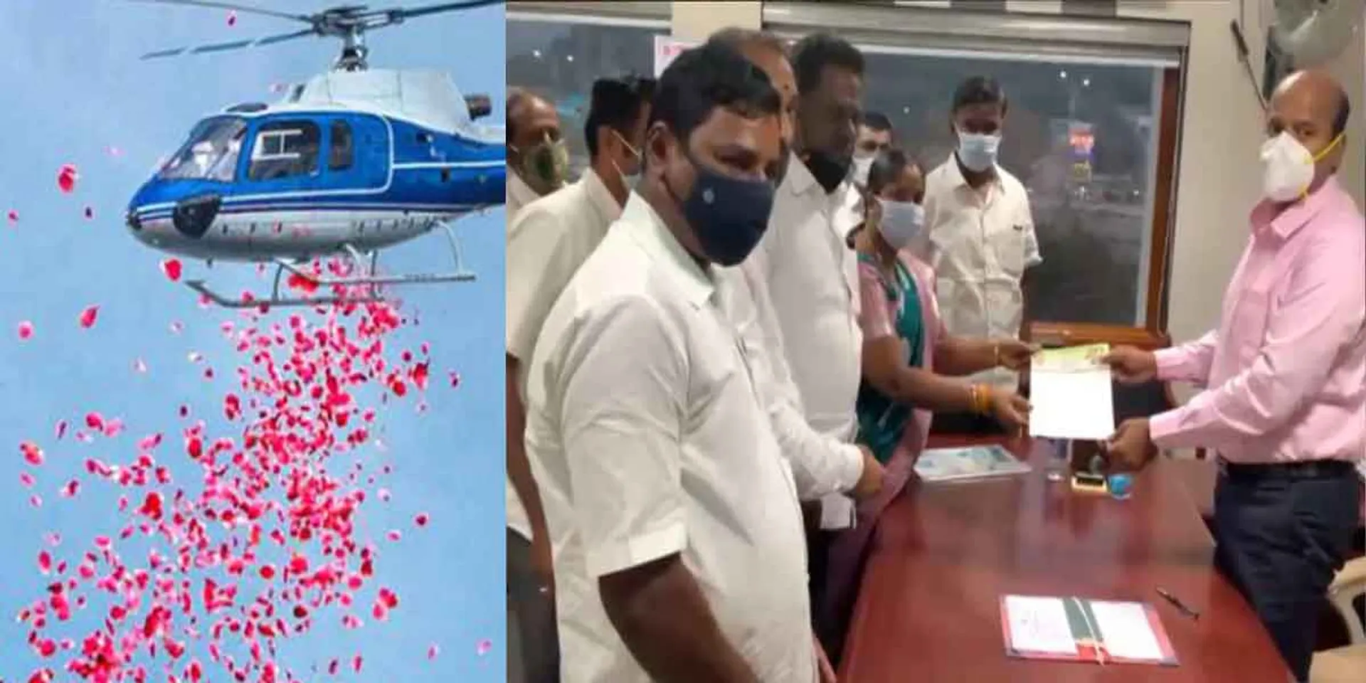 Petition seeking permission to welcome Sasikala by sprinkling flowers by helicopter!