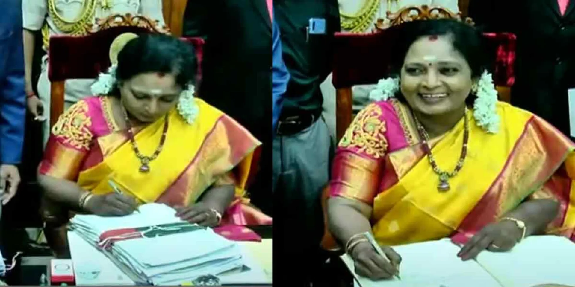 Tamilisai Soundararajan... The laughter created by the photographers ...
