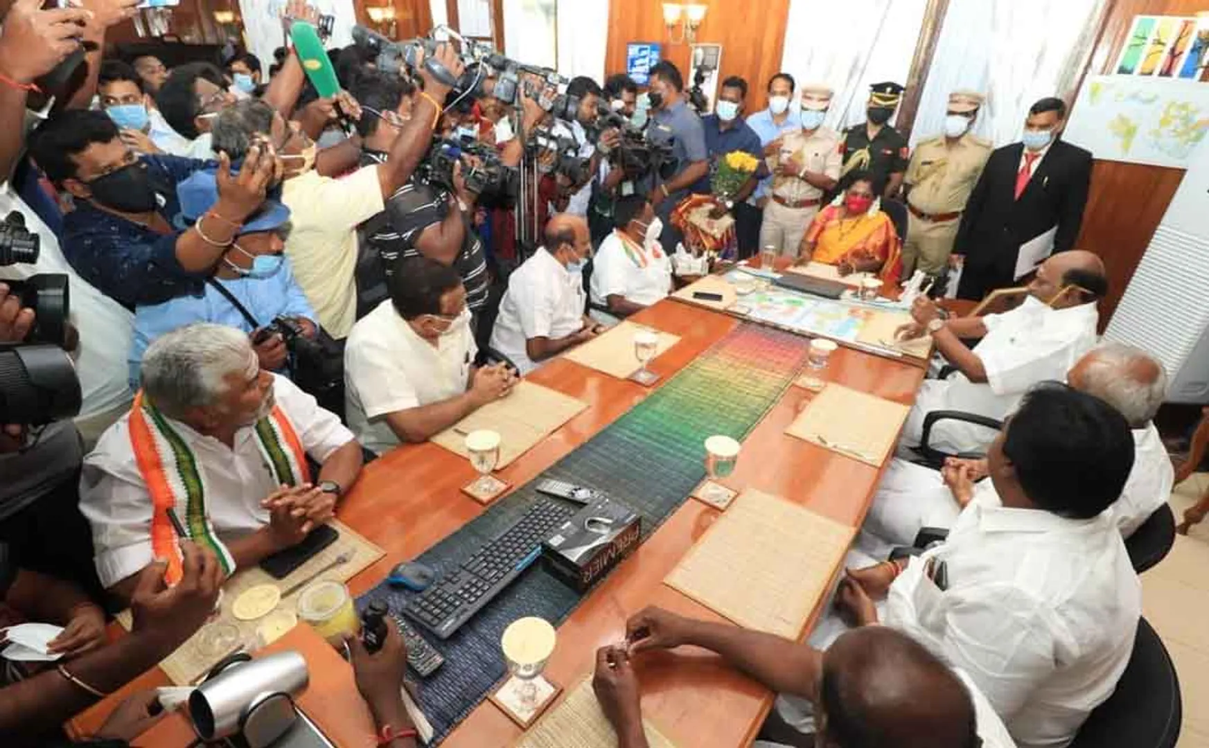 puducherry government governor tamilisai order cm narayanasamy 