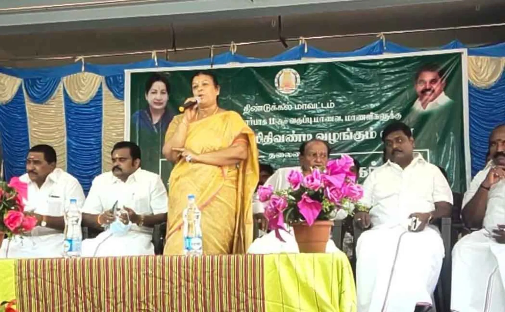 MLA Thenmozhi sekar made vote campaign on government function 
