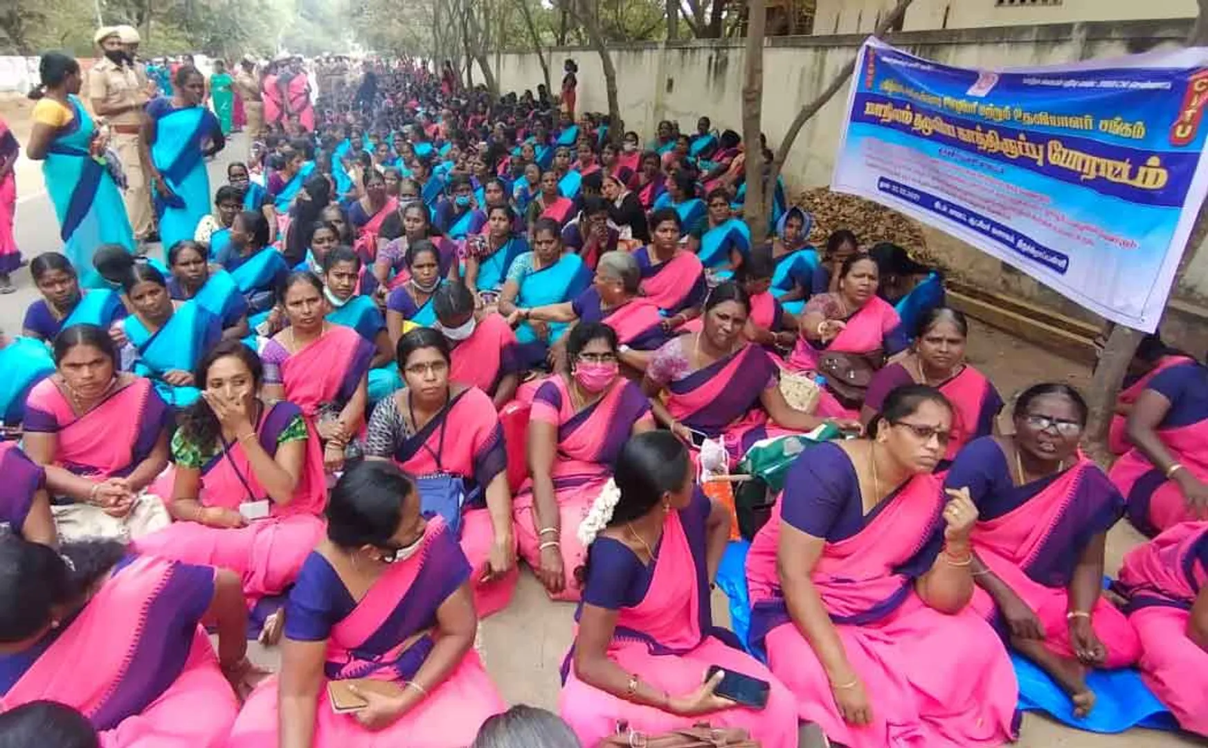 anganwadi workers involved in struggle 