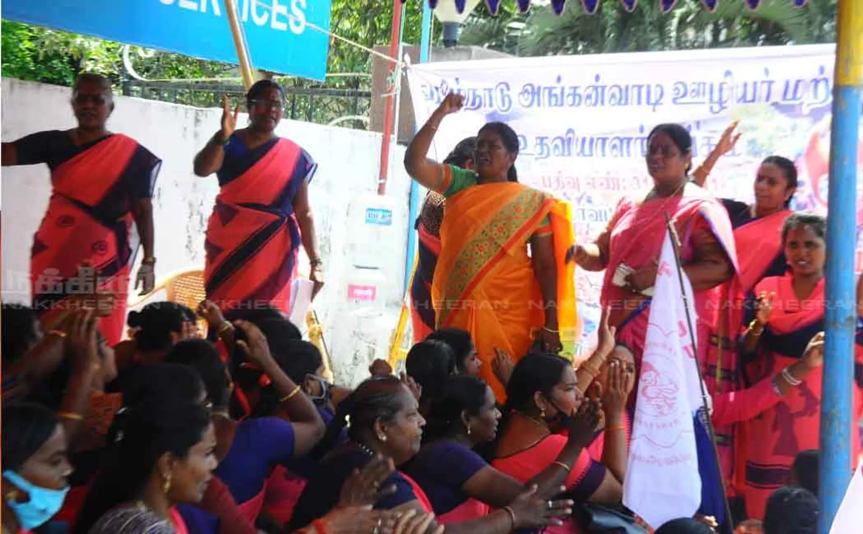 Anganwadi workers involved in struggle
