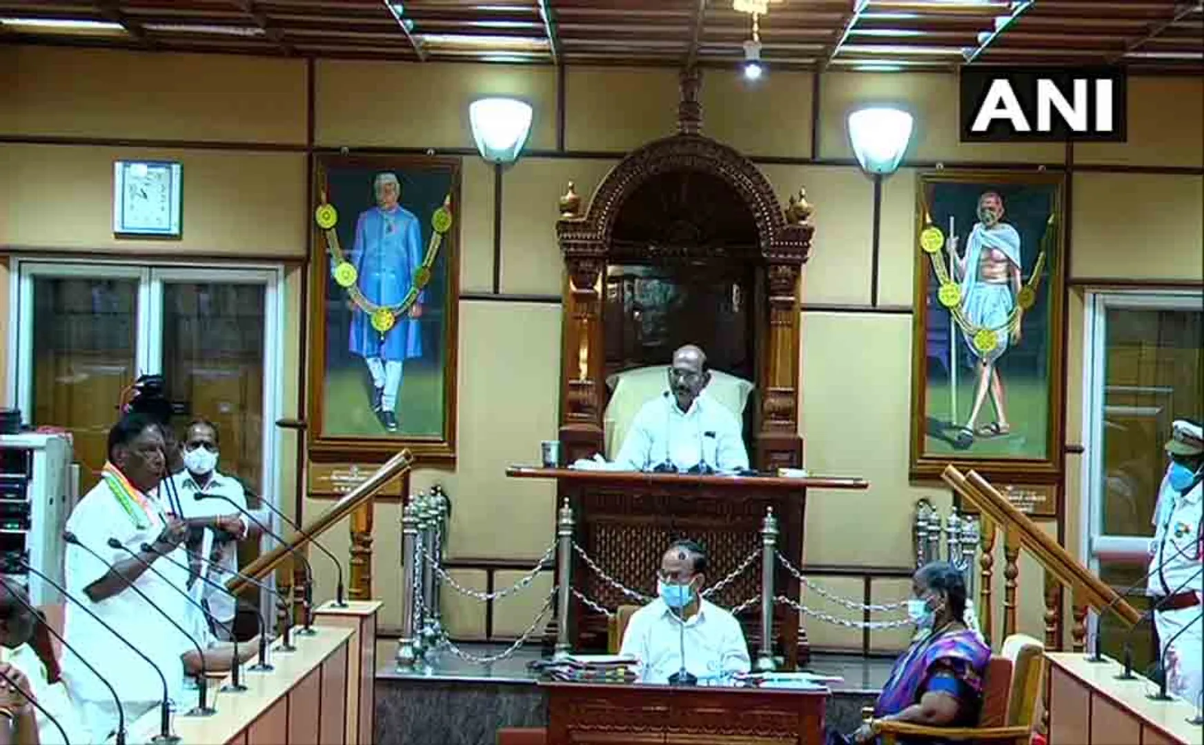 puducherry assembly floor test cm narayanasamy speech 