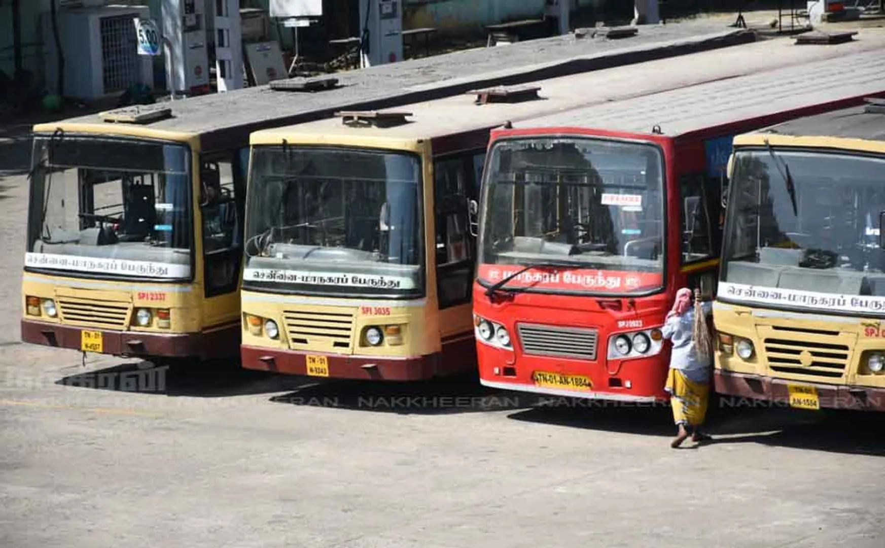 Government bus employees involved in the strike