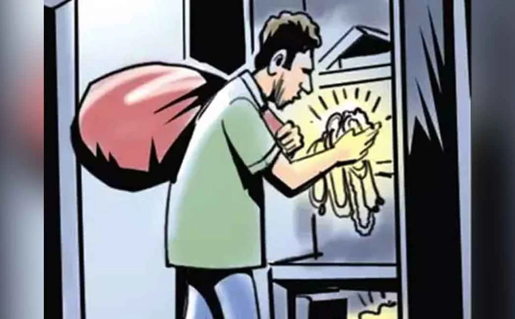 The robbers who get into the house and lift the burea outside