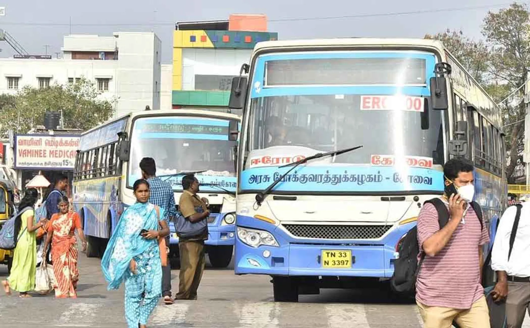 Buses operated by temporary staff