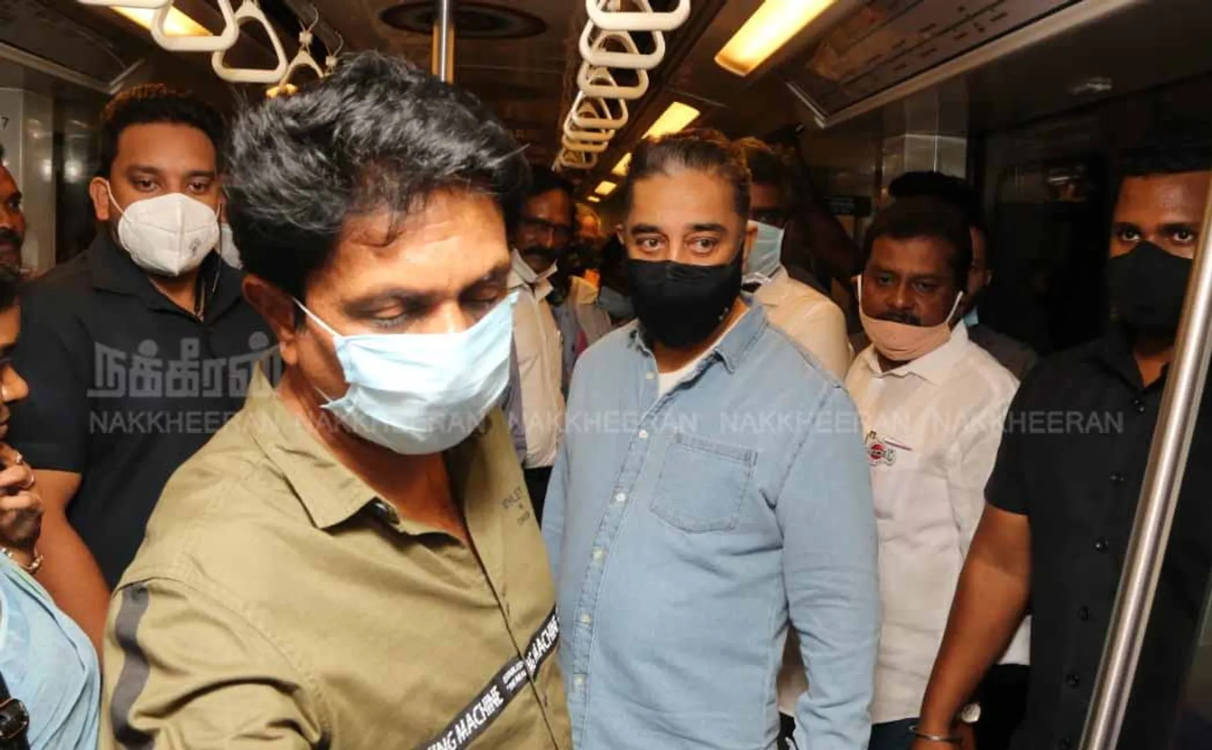 TN ASSEMBLY ELECTION CAMPAIGN KAMALHAASAN TRAVELLING THE METRO TRAINS 