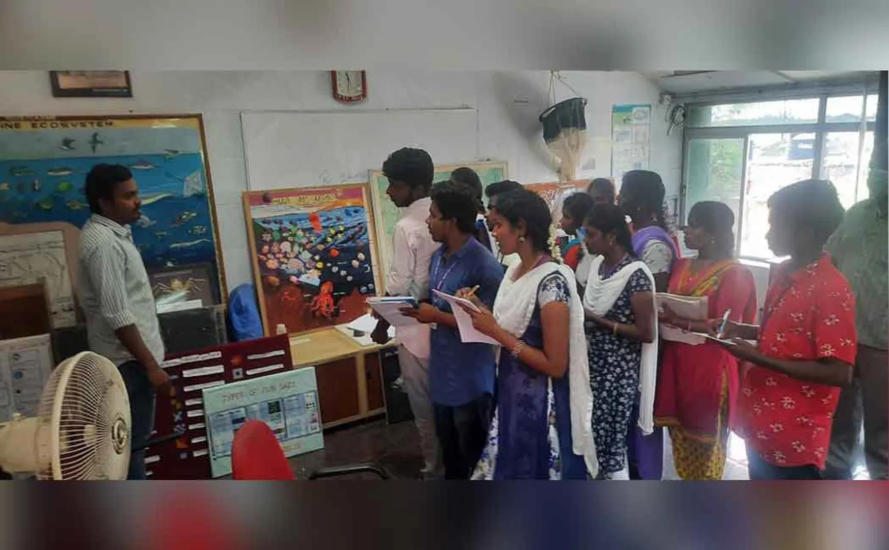 Students engaged in field training at the Marine Life Center