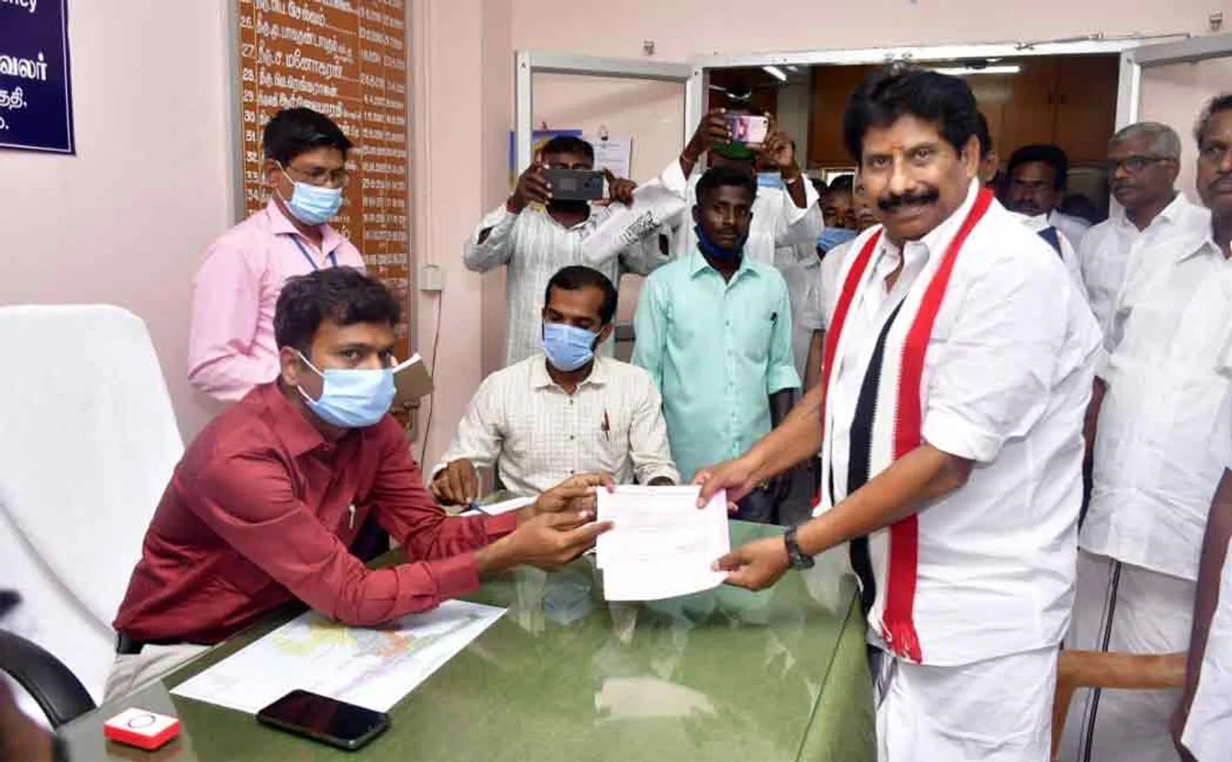 AIADMK candidate involved in an argument with an election official