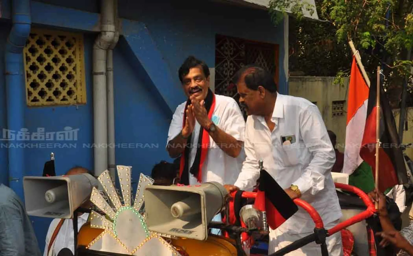 Candidate campaigning in Anna Nagar constituency 