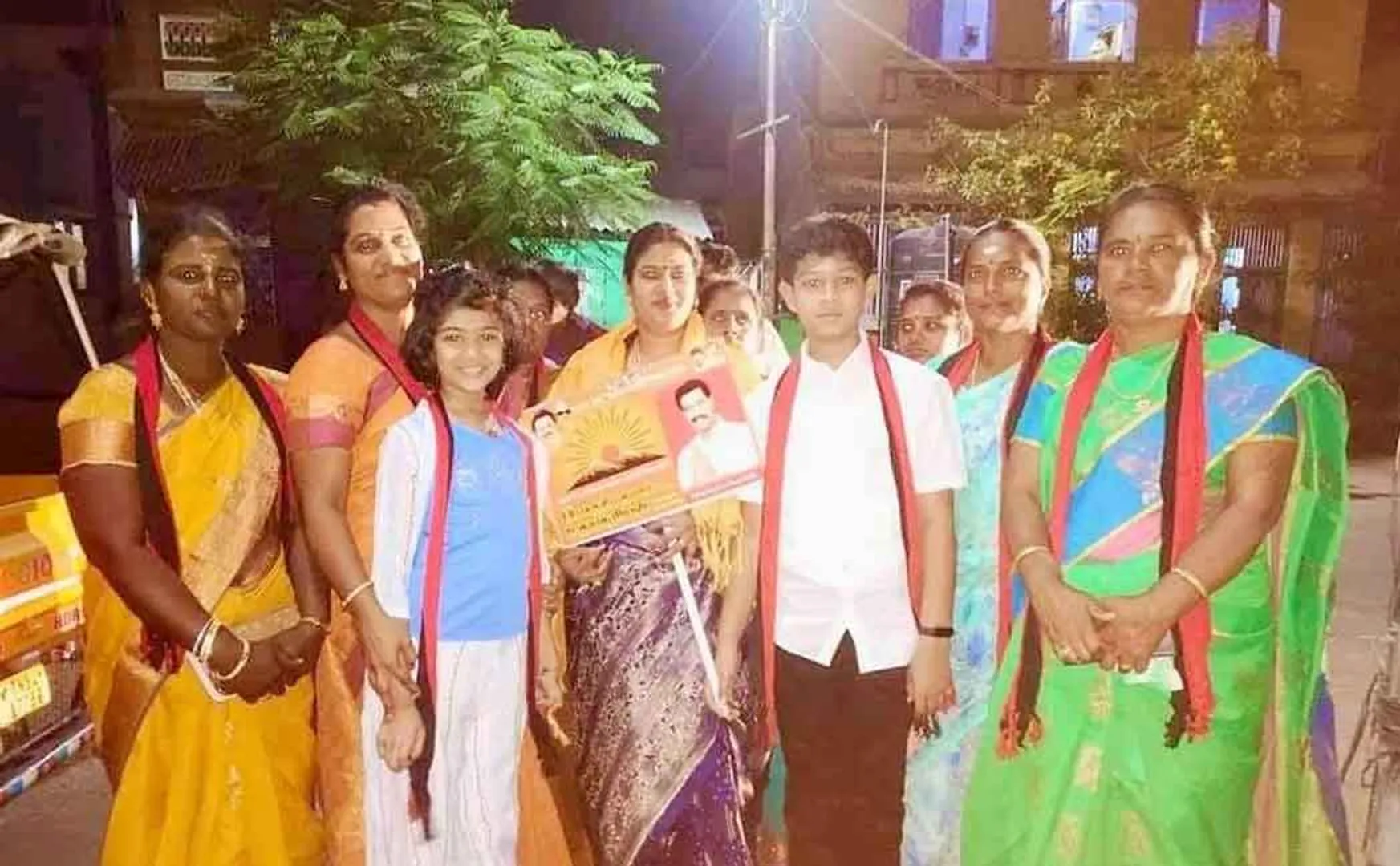 Boy collecting votes like a politician